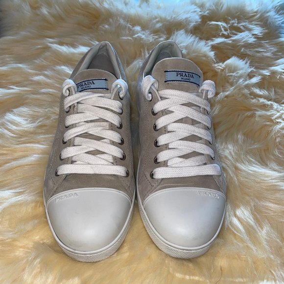 PRADA TAN SUEDE SNEAKERS!!! GREAT CONDITION!!! - Picture 2 of 5